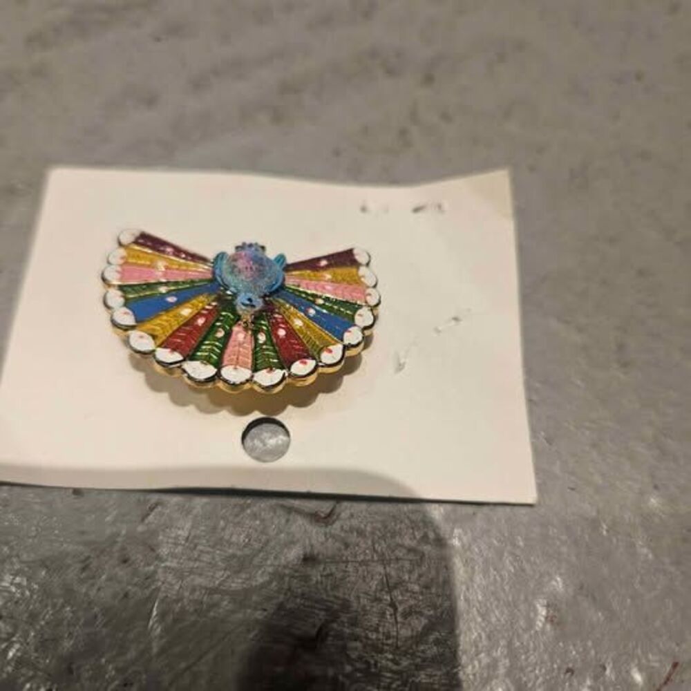 Colorful Enamel Peacock Brooch Pin